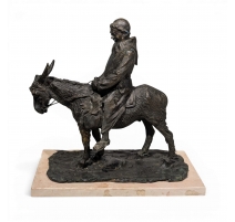 Bronze "Moine sur son âne" signé E. SANVITO