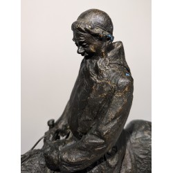 Bronze "Moine sur son âne" signé E. SANVITO