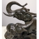 Bronze "Eléphant et éléphanteau" signé I. ROCHARD