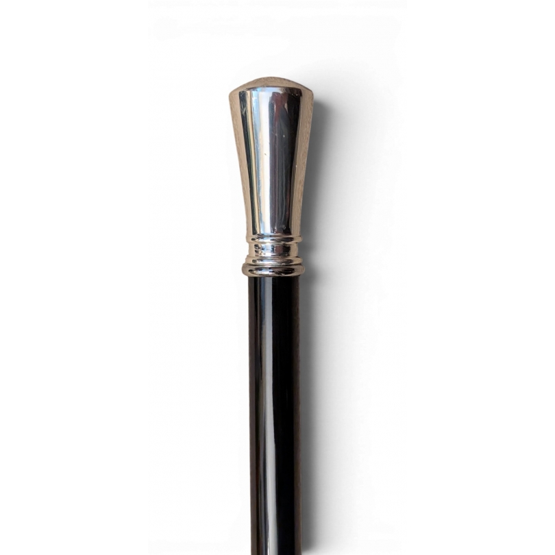 Canne-épée avec pommeau rond lisse argenté