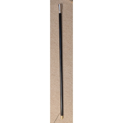 Canne-épée avec pommeau rond lisse argenté