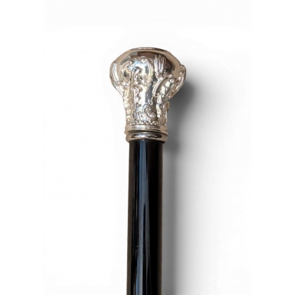 Sword-handled walking stick with a silver ‘Royal’ pommel