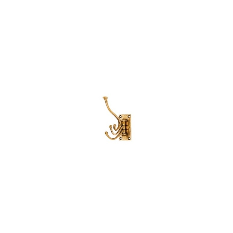 Triple hook in polished brass