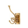 Triple hook in polished brass