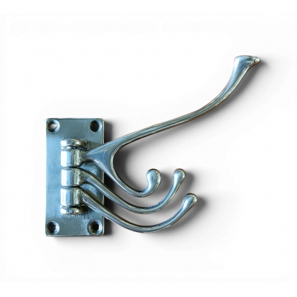 Triple hook in polished brass
