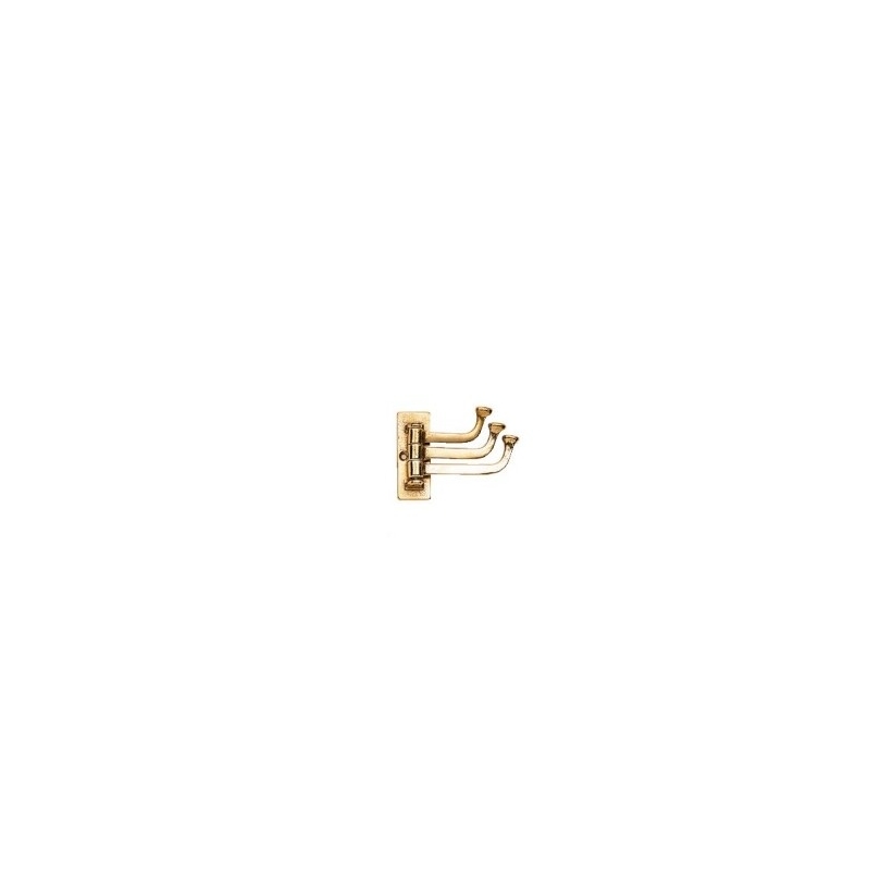 Triple hook in polished brass