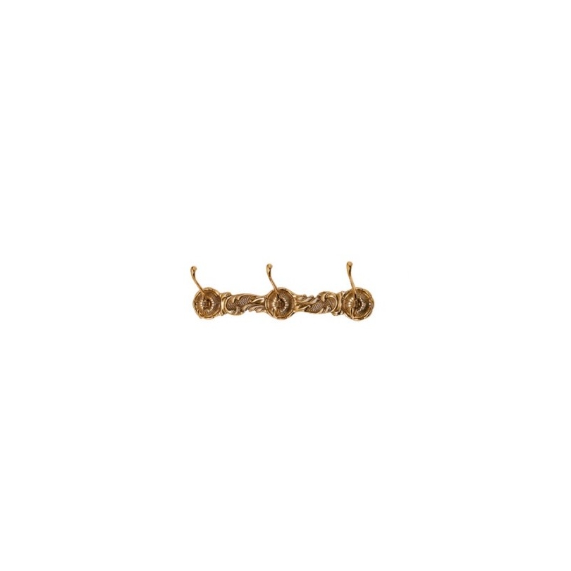 Triple hook in polished brass
