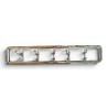 Coat rack with 5 hooks in polished brass