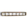 Coat rack with 6 hooks in polished brass