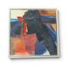 Tableau abstrait rouge bleu et noir