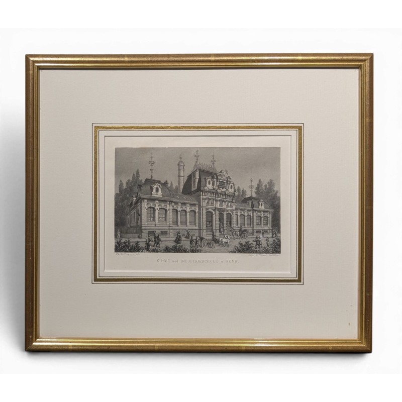 Engraving: ‘School of Industrial Arts, Geneva’