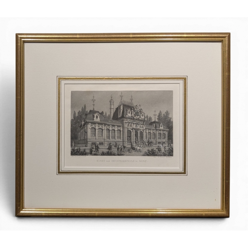 Gravure "Ecole des arts industriels à Genève"