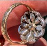 Bague en or et argent avec fleur en diamants