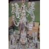 Lustre en bronze à cristaux à 8 lumières
