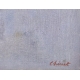 Tableau "Chantier naval à Rolle" signé CHINET