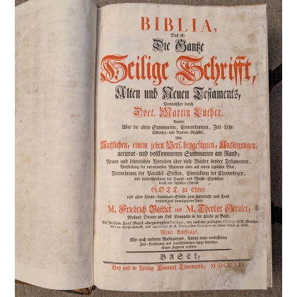 Biblia Martin Luther 1754