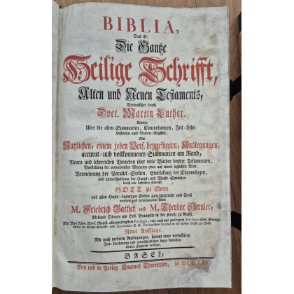 Biblia Martin Luther 1754