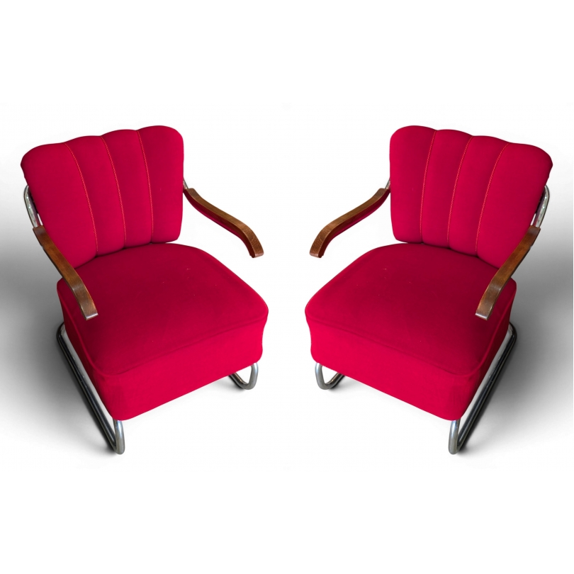 Paire de fauteuils Bauhaus par O. Zoufalý