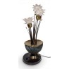 Lampe Fleurs en laiton et verre