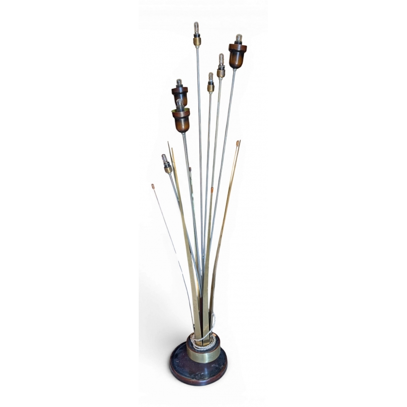 Lampe Roseaux en laiton et verre
