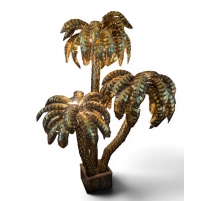 Lampe Palmier Maison Jansen XXL en laiton
