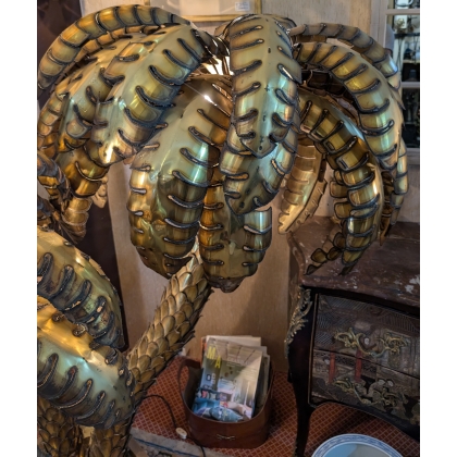 Lampe Palmier Maison Jansen XXL en laiton