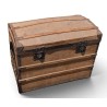 Wooden trunk with waxed canvas lining