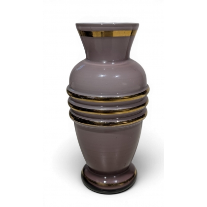 Petit vase en verre violet et doré