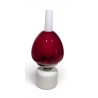 Lampe en opaline blanche et rouge