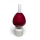 Lampe en opaline blanche et rouge