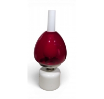 Lampe en opaline blanche et rouge