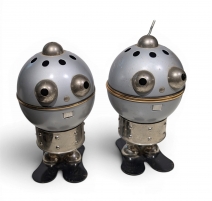Paire de lampes Robots en métal par Satco