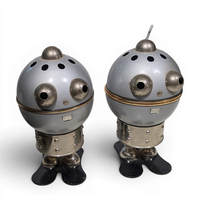 Paire de lampes Robots en métal par Satco