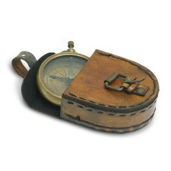 Compass with leather sheath