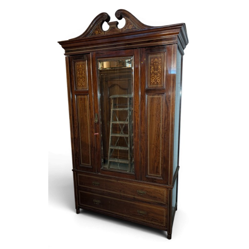 Armoire à glace marquetée à 1 porte