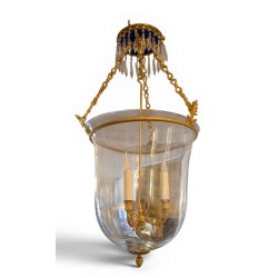Lanterne en bronze et globe en verre