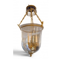 Lanterne en bronze et globe en verre