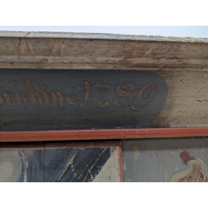 Armoire peinte à une porte datée 1789