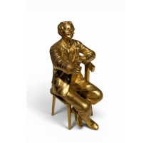 Bronze doré Homme assis fumant