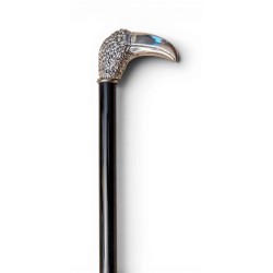 Canne épée avec pommeau argenté Toucan