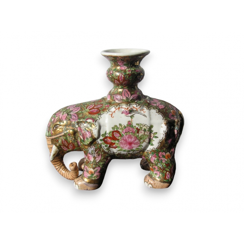 Bougeoir en porcelaine "Eléphant"