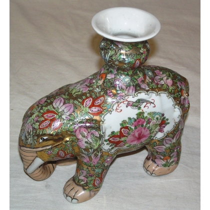 "Elephant" porcelain candle holder at Moinat SA – Antiques and home décor