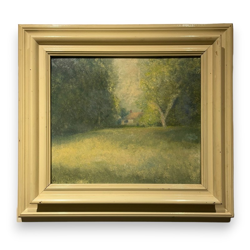 Tableau "Maisonnette" signé HV