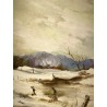 Tableau "Neige au pays de Caux" signé Nicole MARC