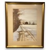 Aquarelle "Paysage de neige" signé ZAIGUE