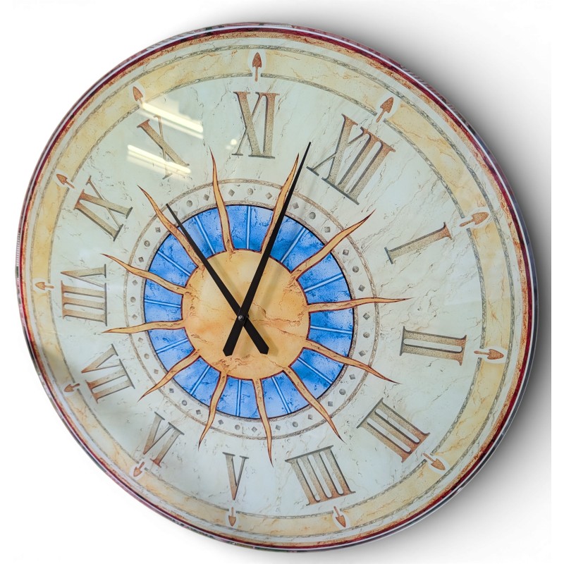 Pendule murale en verre imprimé