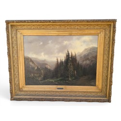Tableau "Paysage de montagne" signé J. JEQUIER