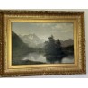 Tableau "Lac de montagne" signé J. JEQUIER