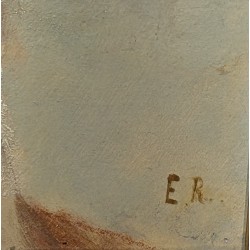 Tableau "Portrait" signé E.R.