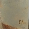 Tableau "Portrait" signé E.R.